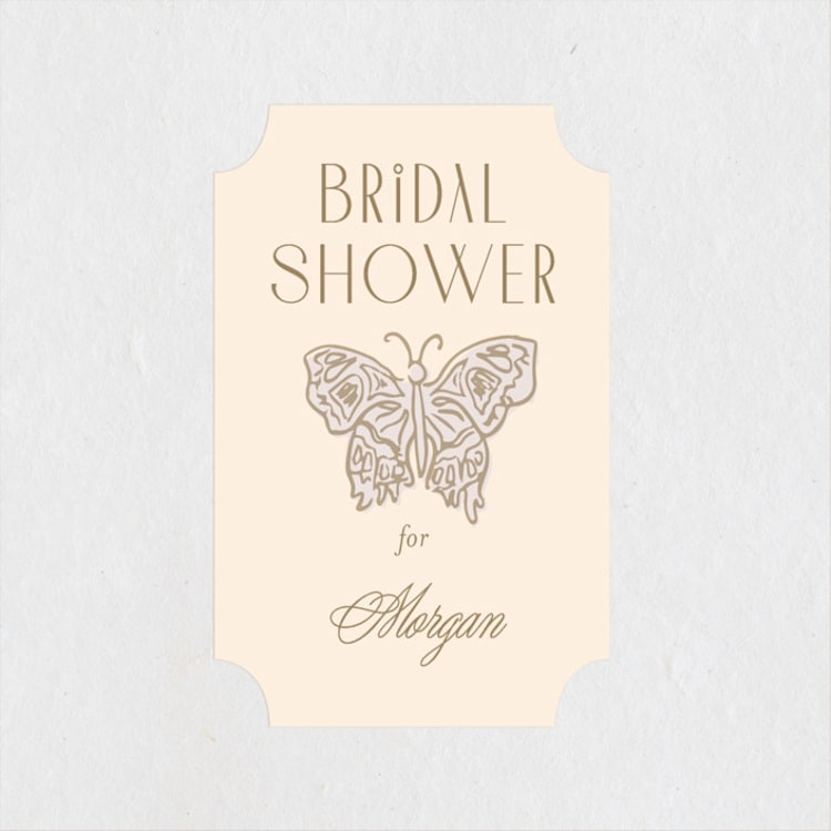 "Gilded Butterfly Garden" - Bridal Shower Favor Stickers in Ivory by Simona Camp - Front