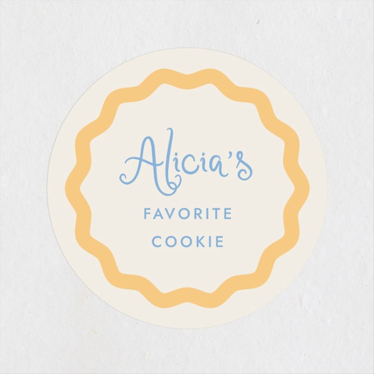 "Augusta" - Bridal Shower Favor Stickers in Melon by Megan Davis - Front
