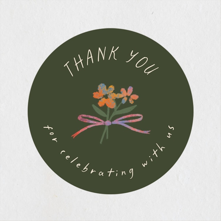 "Wildflowers" - Bridal Shower Favor Stickers in Confetti by 2birdstone - Front