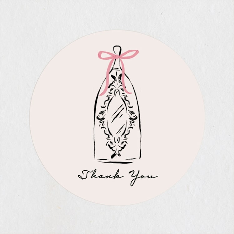 "Sparkling Champagne Tower" - Bridal Shower Favor Stickers in Petal by Jackie Crawford - Front