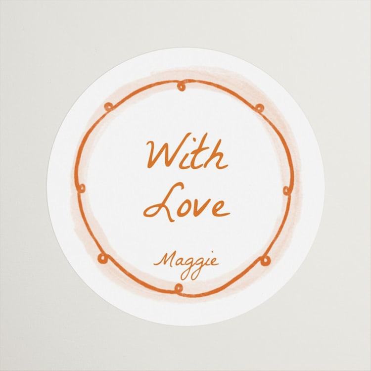 "Giardino" - Bridal Shower Favor Stickers in Flame by Pati Cascino - Front