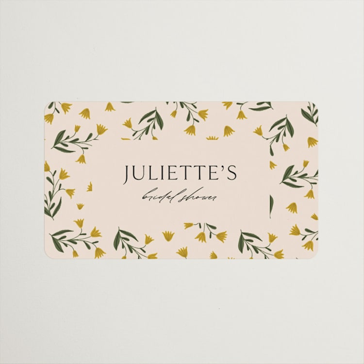 "floral frame" - Bridal Shower Favor Stickers in Marigold by Iveta Angelova - Front