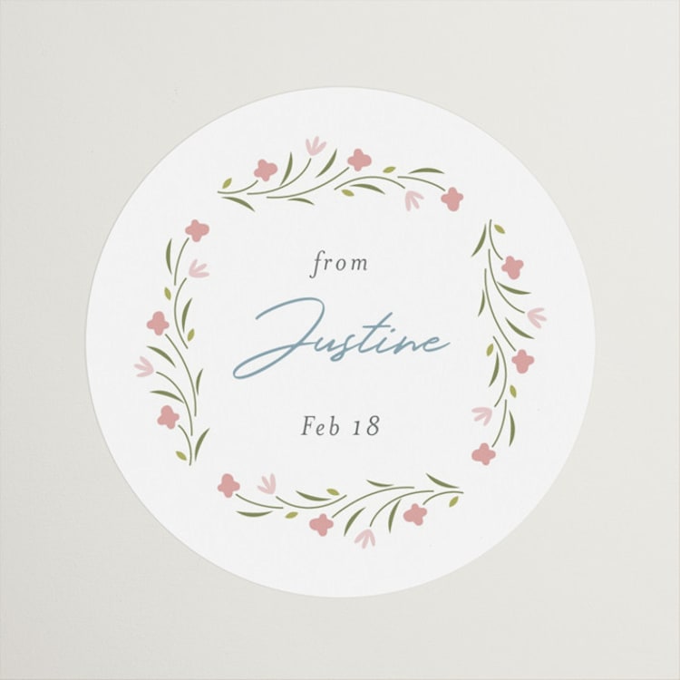 "Mai Tai" - Bridal Shower Favor Stickers in Orchid by letterfix - Front