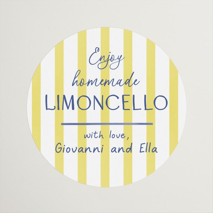 "Limoncello" - Bridal Shower Favor Stickers in Capri by Tina Faselli - Front