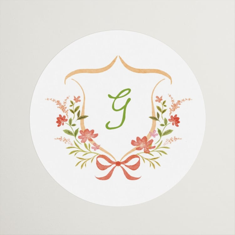 "Grandview" - Bridal Shower Favor Stickers in Sunset by Melanie Kosuge - Front