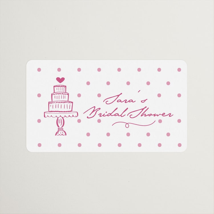 "Le Cake" - Bridal Shower Favor Stickers in Azalea by Tina Faselli - Front