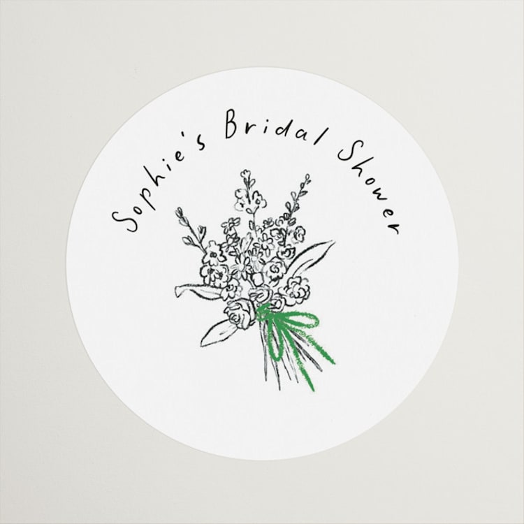 "Tied Bouquet" - Bridal Shower Favor Stickers in Lawn by mo kelley - Front