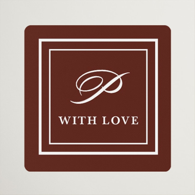 "East Coast Formal" - Bridal Shower Favor Stickers in Mahogany by Katie Ylinen - Front