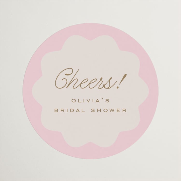 "Macaron Box" - Bridal Shower Favor Stickers in Rose by Leia Matt - Front