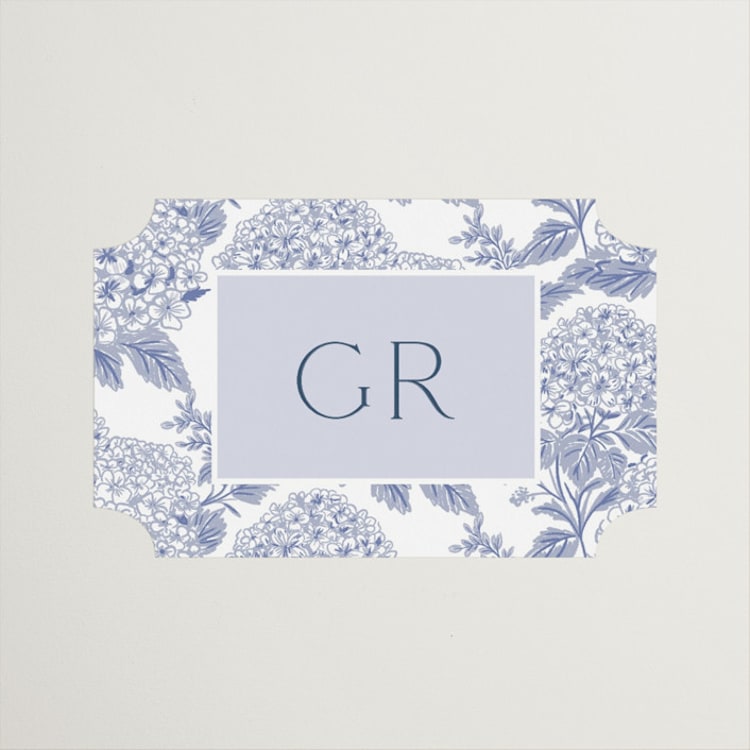 "Coastal Toile" - Bridal Shower Favor Stickers in Periwinkle by Jenna Holcomb - Front
