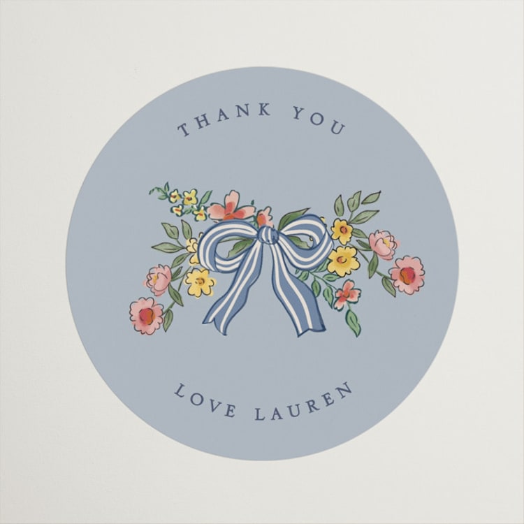 "A wedding in Low Country" - Bridal Shower Favor Stickers in Cornflower by Chris Griffith - Front