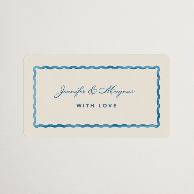 "Formal scallop" - Bridal Shower Favor Stickers in Almalfi by Creo Study - Front
