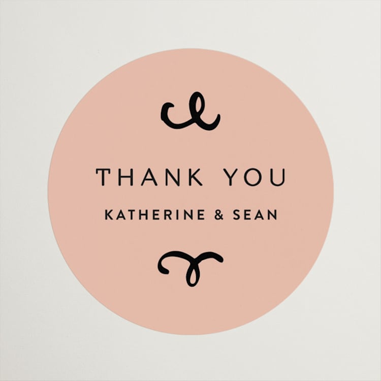 "cheers to a happy couple" - Bridal Shower Favor Stickers in Creme by Anastasia Makarova - Front