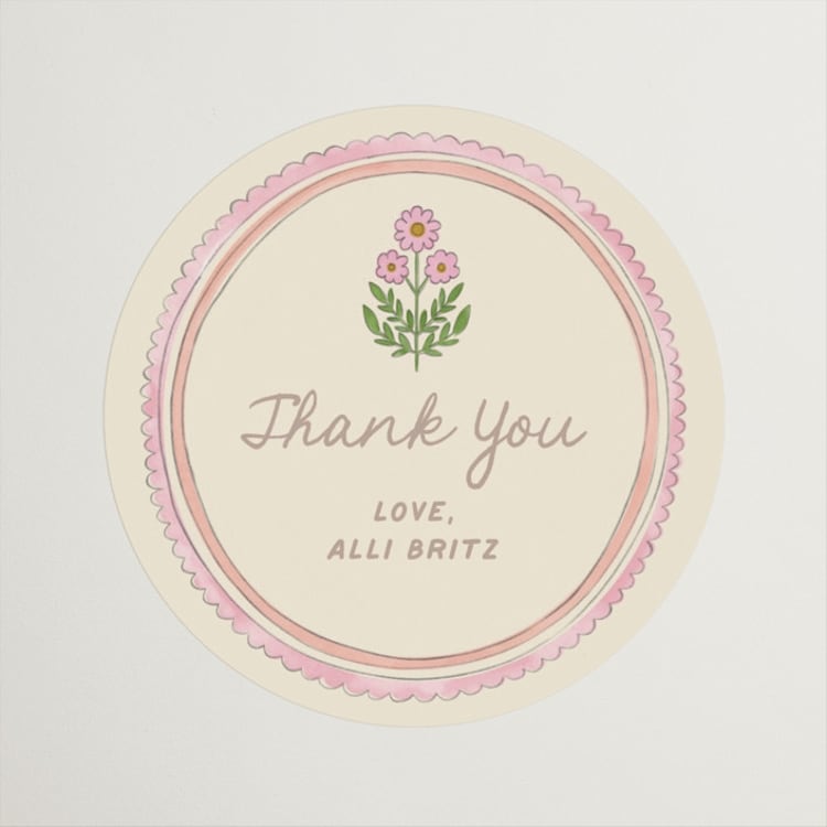 "Botanical Maximalism" - Bridal Shower Favor Stickers in Poppy by Creo Study - Front