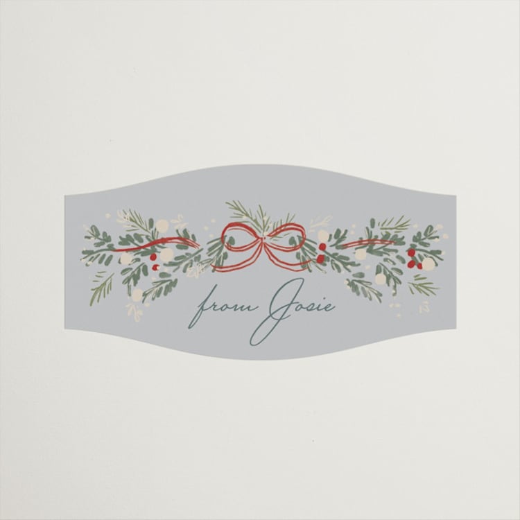 "festive garland" - Bridal Shower Favor Stickers in Frost by Rebecca Durflinger - Front