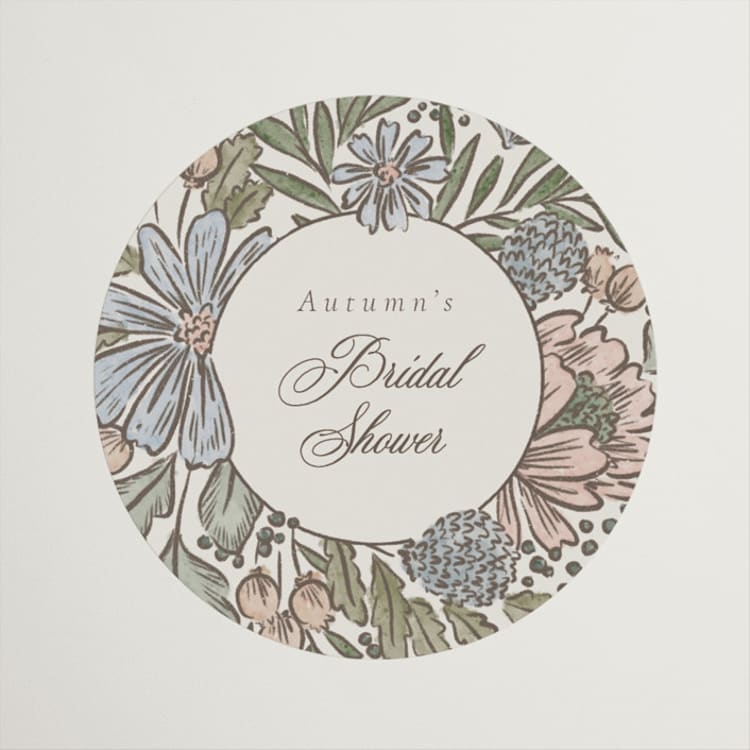 "bouquet wrap" - Bridal Shower Favor Stickers in Hydrangea by Jen Owens - Front