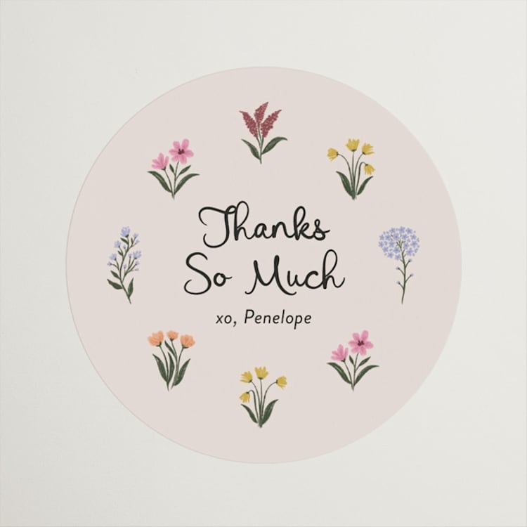 "Wildflower Bloom" - Bridal Shower Favor Stickers in Spring by Rachel Mattern - Front