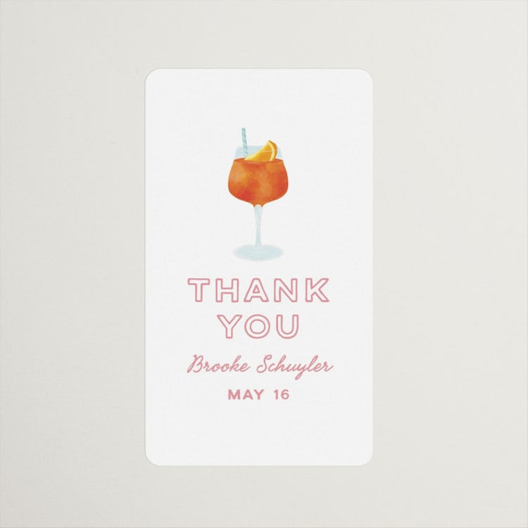 "The Spritz" - Bridal Shower Favor Stickers in Grapefruit by Olivia Raufman - Front