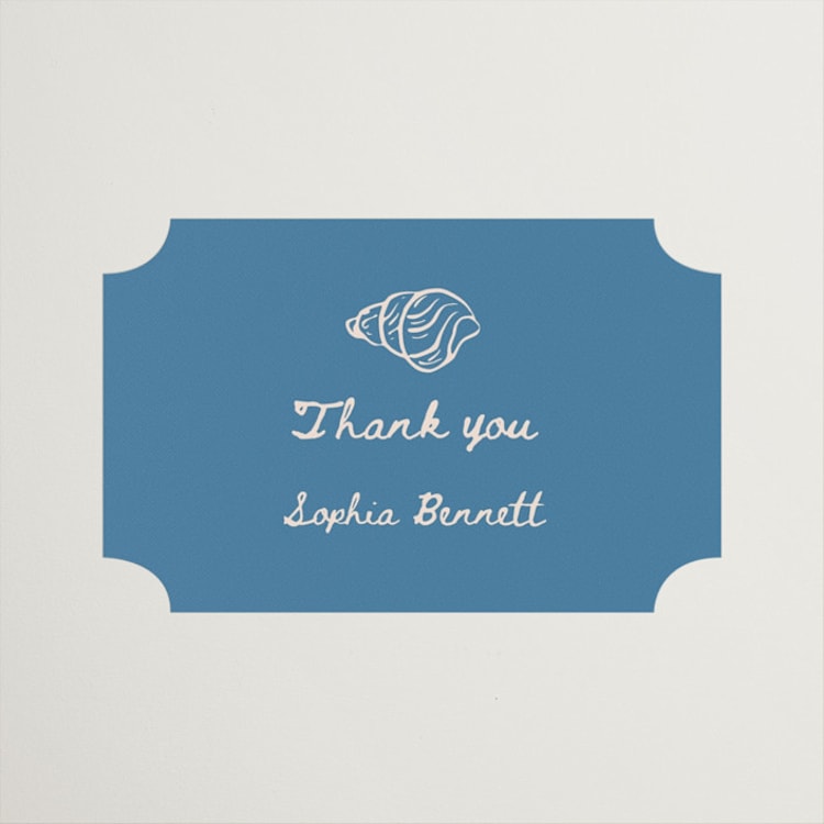 "Sea Shells & Wedding Bells" - Bridal Shower Favor Stickers in Ocean by Rina Ozum - Front