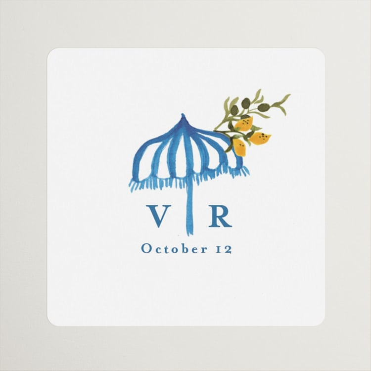 "Fresh Border" - Bridal Shower Favor Stickers in Mediterraneo by Tamara Hilje - Front