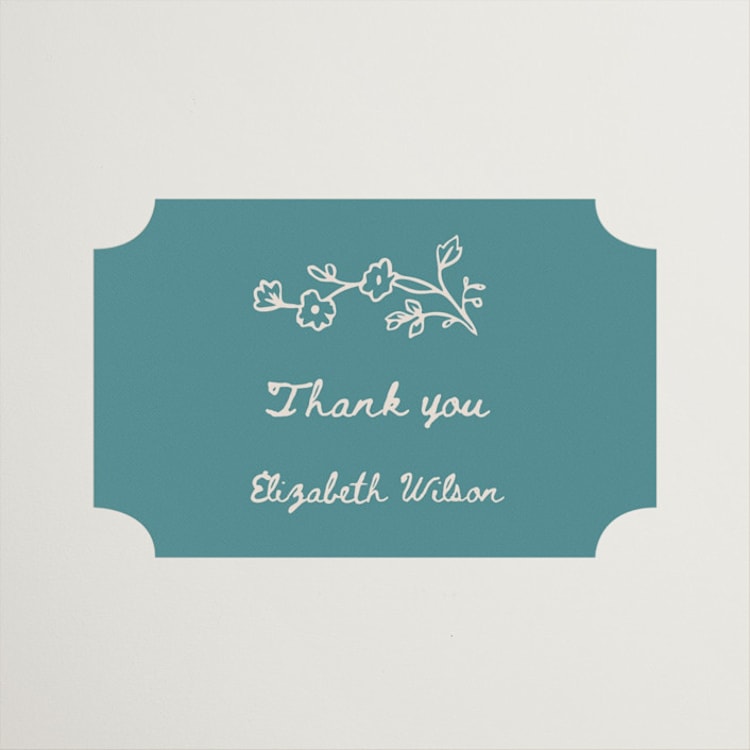 "Floral Lace" - Bridal Shower Favor Stickers in Turquoise by Rina Ozum - Front