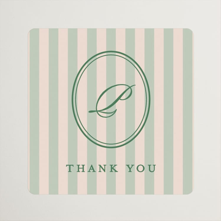 "Scripted" - Bridal Shower Favor Stickers in Emerald by Creo Study - Front