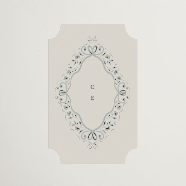 "Floral Romance" - Bridal Shower Favor Stickers in Something Blue by Gwen Bedat - Front