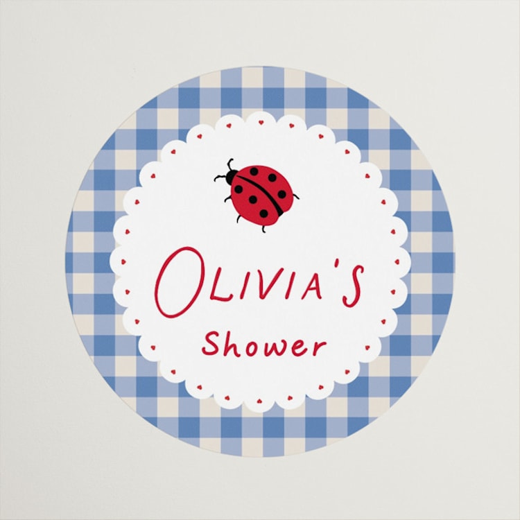 "Love Bug" - Bridal Shower Favor Stickers in Sky by Jennifer Lew - Front