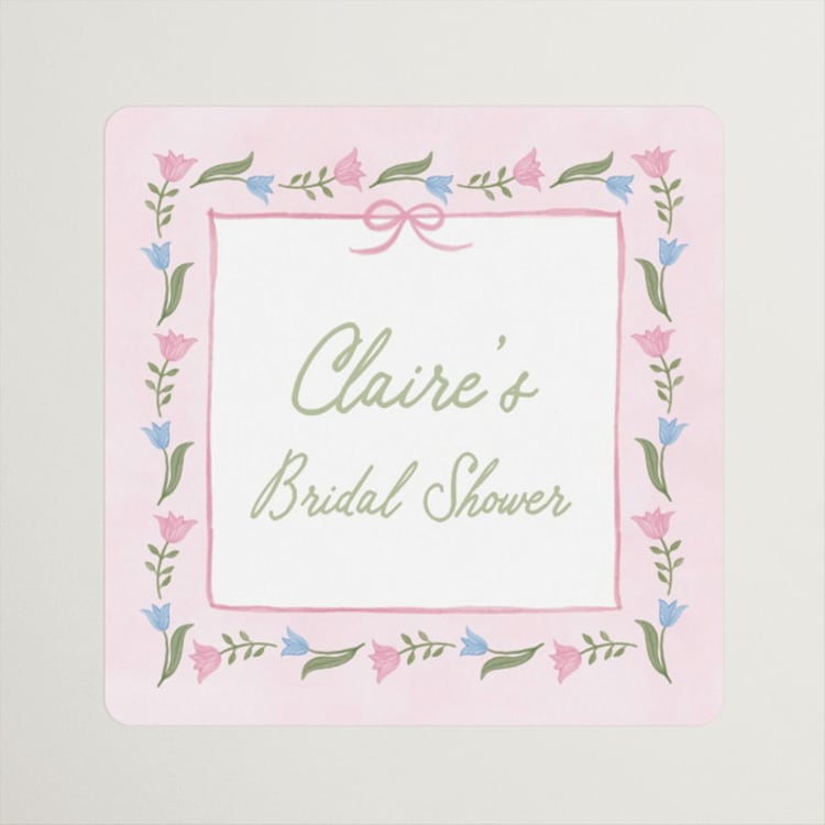 "Folk Garden" - Bridal Shower Favor Stickers in Garden by Creo Study - Front