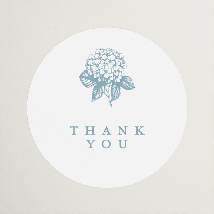 "Hydrangea bloom" - Bridal Shower Favor Stickers in Seaside by Stacey Meacham - Front