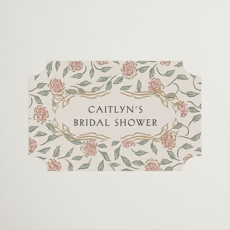 "dancing in the garden" - Bridal Shower Favor Stickers in Blush Meadow by Grae - Front