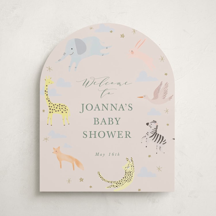 "Little Wild One" - Baby Shower Welcome Signs in Sand by Hannah Williams - Front