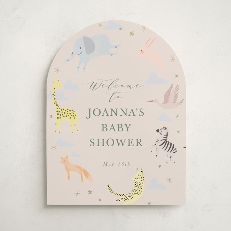 "Little Wild One" - Baby Shower Welcome Signs in Sand by Hannah Williams - Front