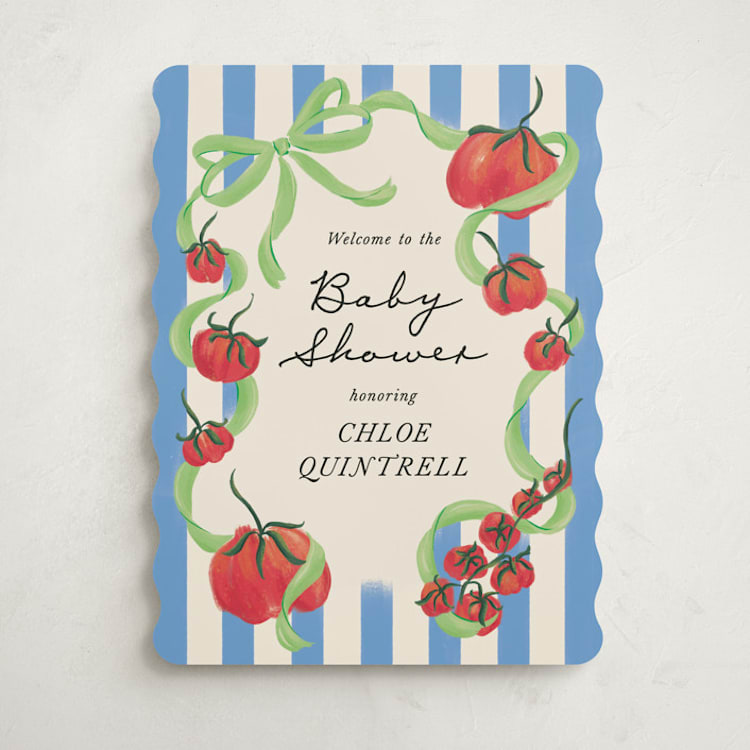 "Petit Pomodoro" - Baby Shower Welcome Signs in Lime by Jackie Crawford - Front