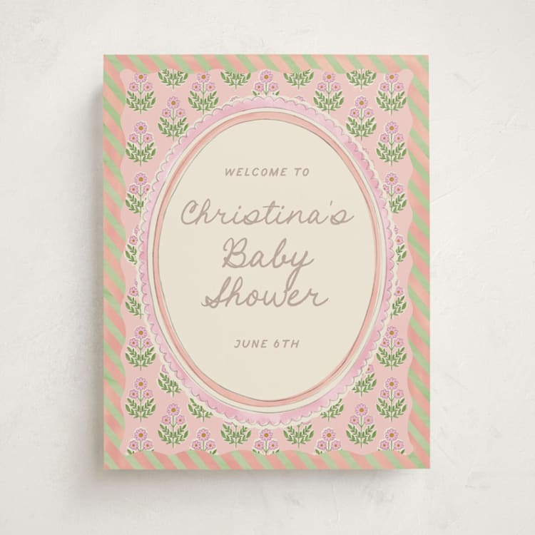 "Botanical maximalism" - Baby Shower Welcome Signs in Poppy by Creo Study - Front