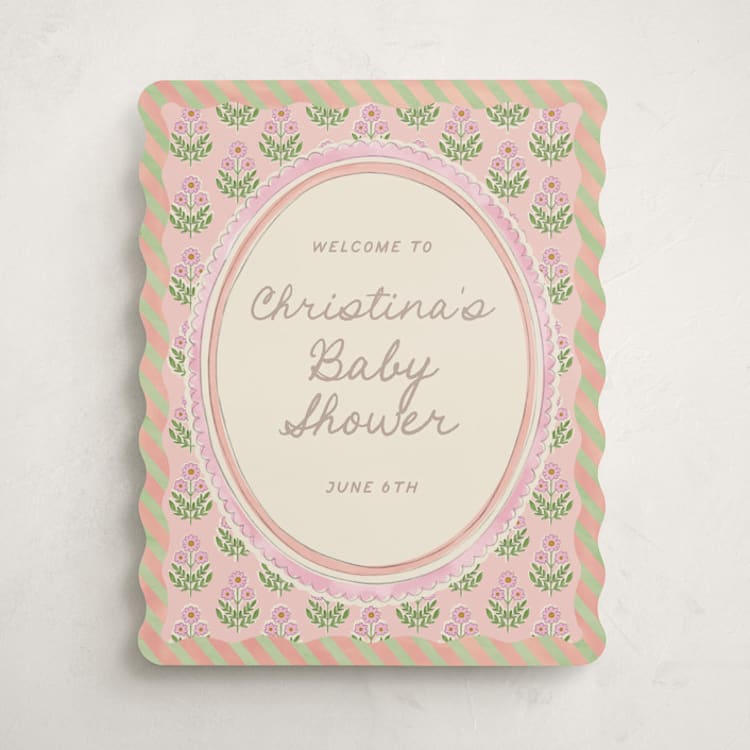"Botanical maximalism" - Baby Shower Welcome Signs in Poppy by Creo Study - Front