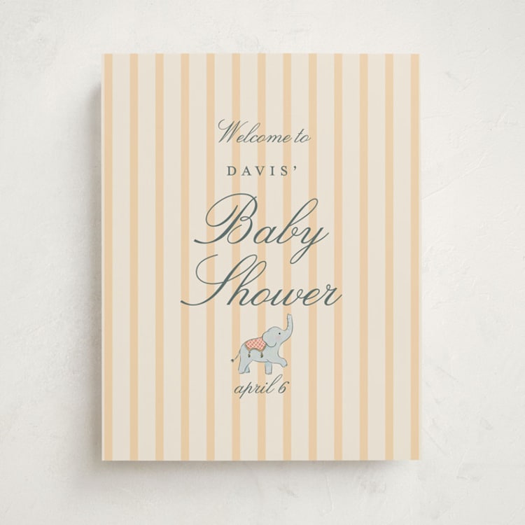 "Carousel of Sweet Beginnings" - Baby Shower Welcome Signs in Vanilla by Sabrin Deirani - Front