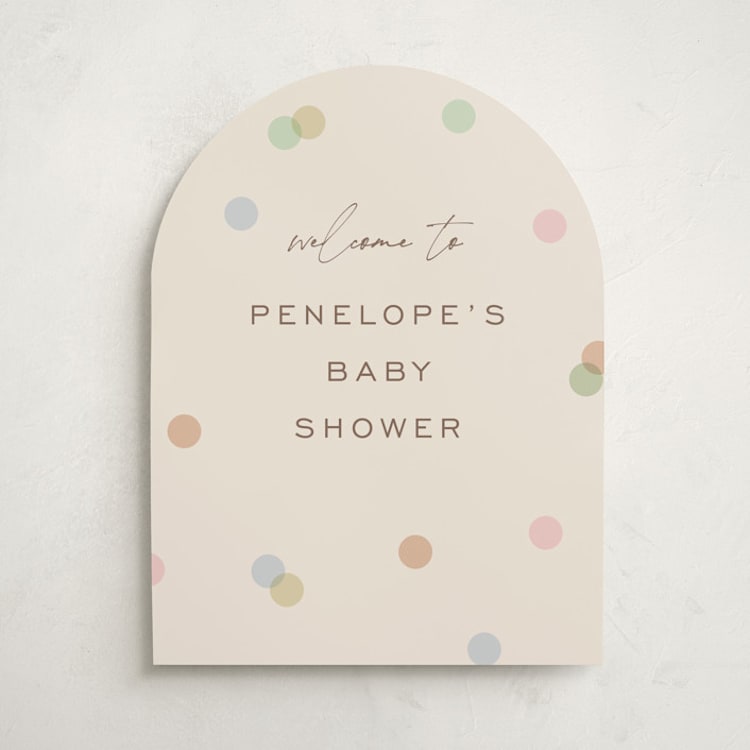 "Polka Pop" - Baby Shower Welcome Signs in Wildflower by Pixel and Hank - Front