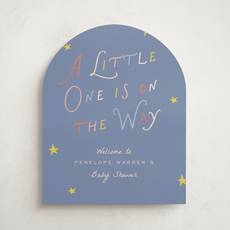 "On the way" - Baby Shower Welcome Signs in Sail by Pixel and Hank - Front