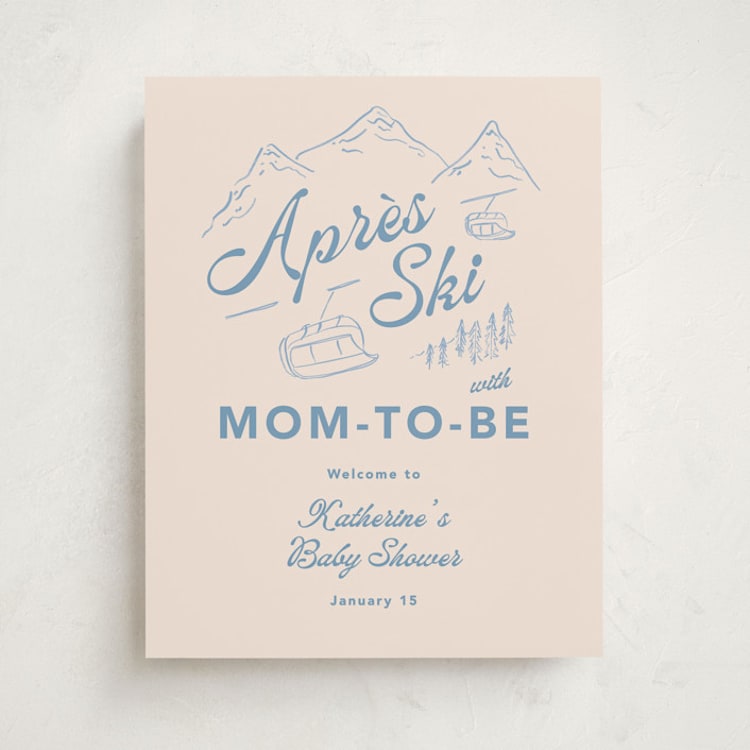 "Apres Ski" - Baby Shower Welcome Signs in Frost by Creo Study - Front