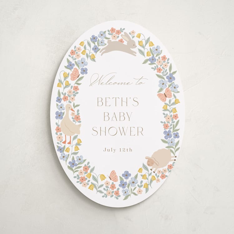 "Spring Awakening" - Baby Shower Welcome Signs in Meadow by Brandy Folse - Front
