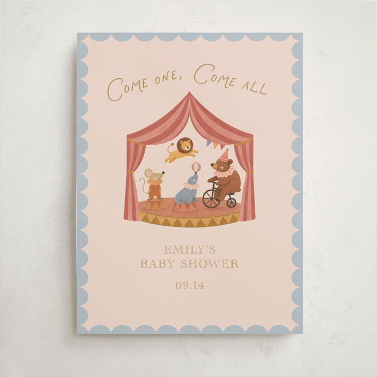 "Little Circus" - Baby Shower Welcome Signs in Mustard by Rina Ozum - Front