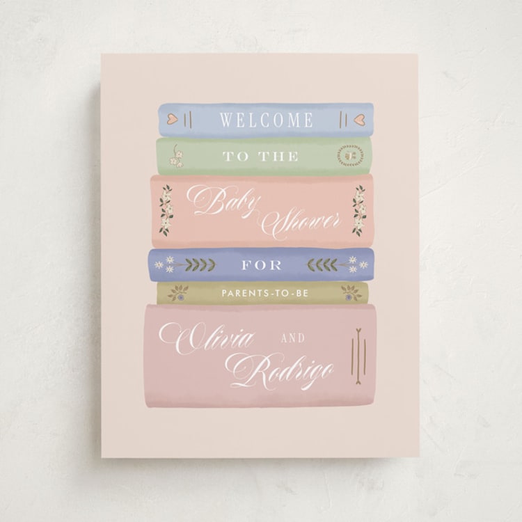 "A New Chapter" - Baby Shower Welcome Signs in Sprinkles by Leah Bisch - Front