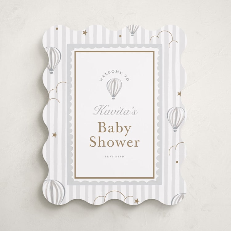 "Hot air balloons" - Baby Shower Welcome Signs in Sail by Teju Reval - Front