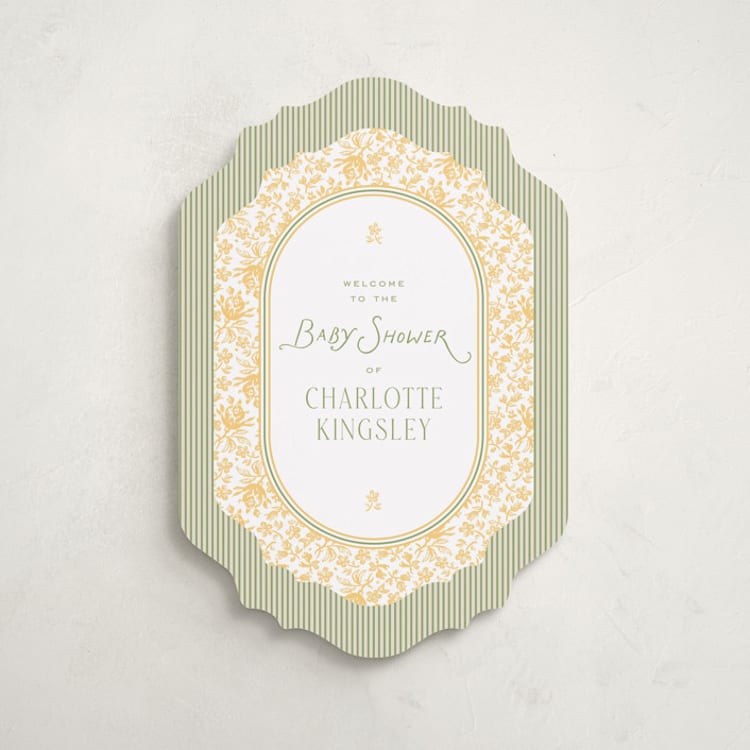 "Nostalgic" - Baby Shower Welcome Signs in Daffodil by Heather Schertzer - Front