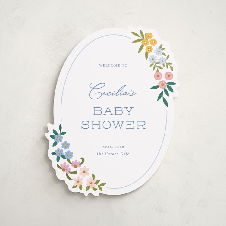 "Sweetie" - Baby Shower Welcome Signs in Wildflower by Paper Raven Co. - Front