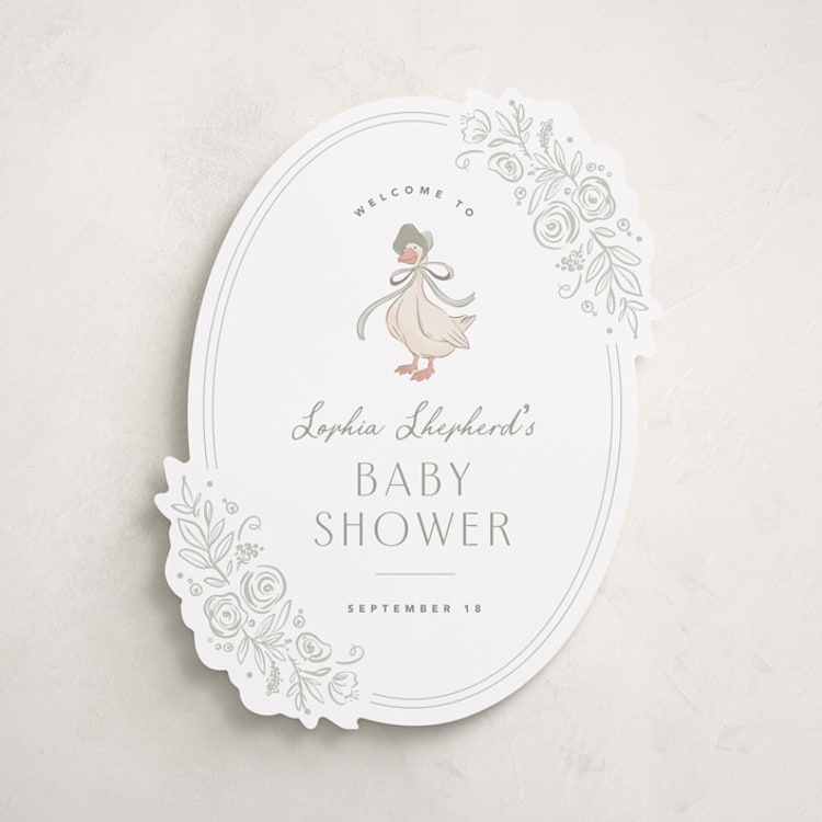 "Story Book Frame" - Baby Shower Welcome Signs in Sage by Kristen Smith - Front