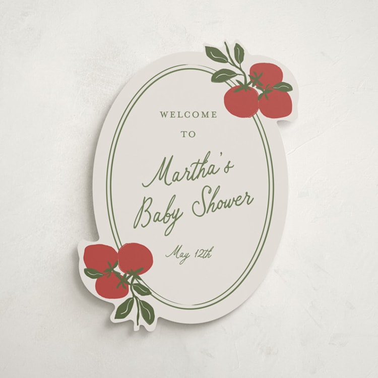 "Farmers Market" - Baby Shower Welcome Signs in Moss by Kelly Watkins - Front