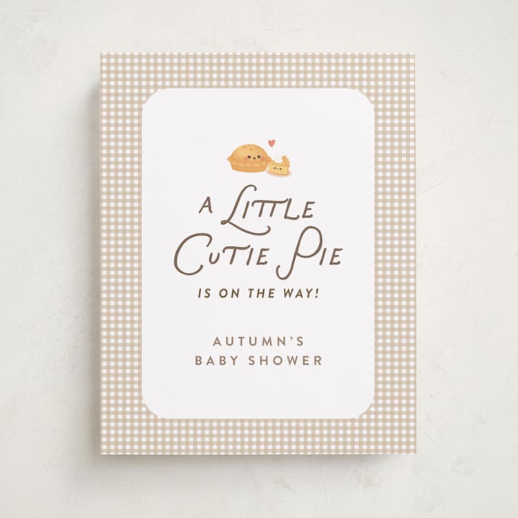 "Cutie Pie" - Baby Shower Welcome Signs in Tan by Itsy Belle Studio - Front