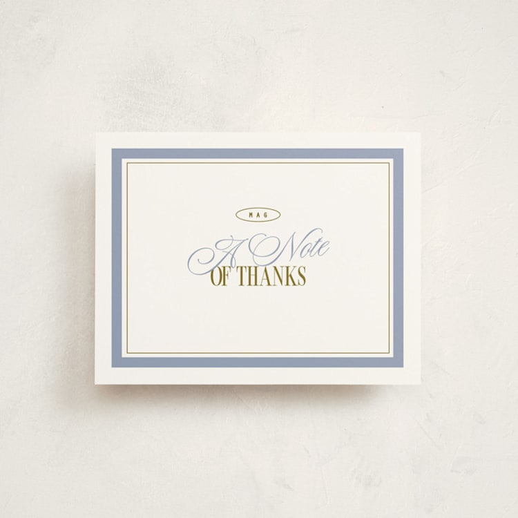 "Introducing" - Flat Birth Announcement Thank You Cards in Periwinkle by Owl and Toad - Front